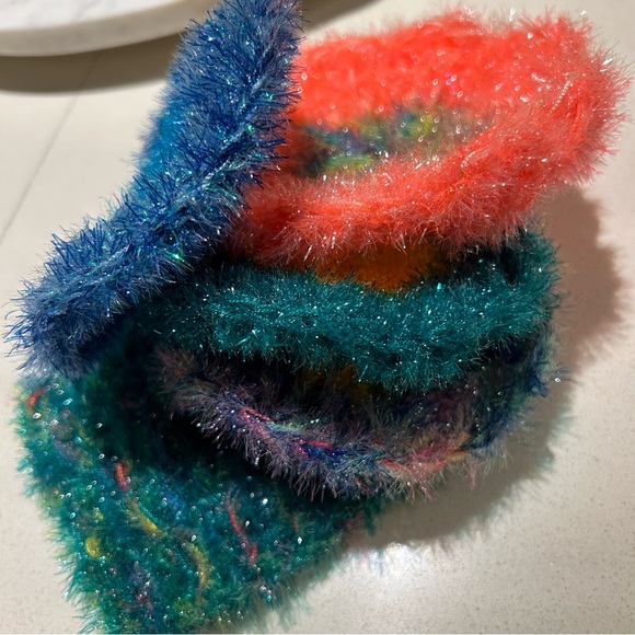 Crochet Sparkly Kitchen Scrub Sponge for Dishes- Set of 2 - Picture 2 of 12